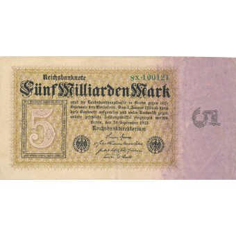 Vokietija. 1923 m. 5.000.000.000 markių. VF