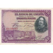 Ispanija. 1928 m. 50 pesetų. XF