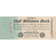 Vokietija. 1923 m. 5.000.000 markių. VF