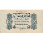 Vokietija. 1922 m. 100 markių. VF-