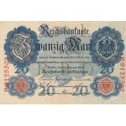 Vokietija. 1914 m. 20 markių. XF+
