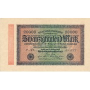 Vokietija. 1923 m. 20.000 markių. VF