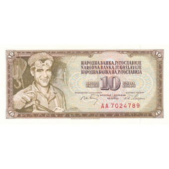 Jugoslavija. 1968 m. 10 dinarų. P82c. UNC