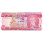 Barbadosas. 1973 m. 1 doleris. VF-