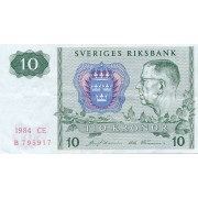 Švedija. 1984 m. 10 kronų. VF