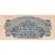 Čekoslovakija. 1944 m. 20 korunų. XF+