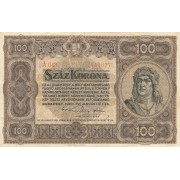 Vengrija. 1920 m. 100 koronų. VF
