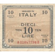 Italija. 1943 m. 10 lyrų. VF-