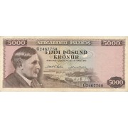 Islandija. 1961 m. 5.000 kronų. VF