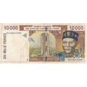 Dramblio Kaulo Krantas. 1995 m. 10.000 frankų. VF-