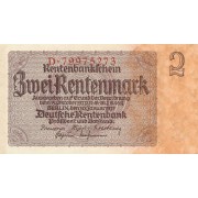 Vokietija. 1937 m. 2 rentenmarkės. XF