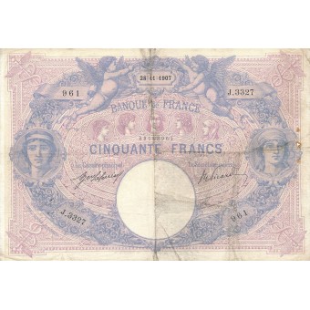 Prancūzija. 1907 m. 50 frankų. F