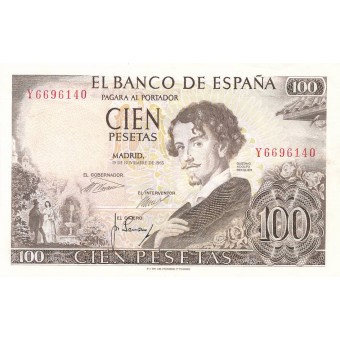 Ispanija. 1965 m. 100 pesetų. XF