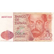 Ispanija. 1980 m. 2.000 pesetų. VF