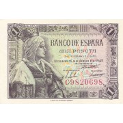 Ispanija. 1945 m. 1 peseta. XF