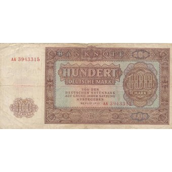 Vokietija / VDR. 1955 m. 100 markių. RETAS. VF-