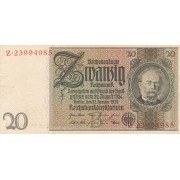 Vokietija. 1929 m. 20 reichsmarkių. VF+