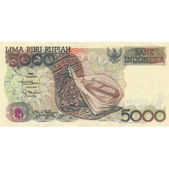 Indonezija. 1992 m. 5.000 rupijų. VF+