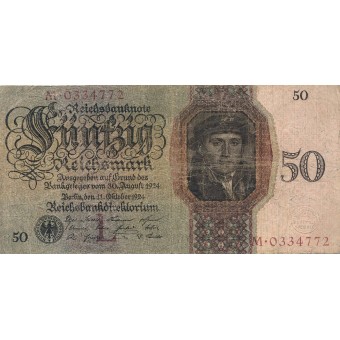 Vokietija. 1924 m. 50 reichsmarkių. F