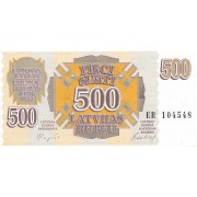 Latvija. 1992 m. 500 rublių. XF