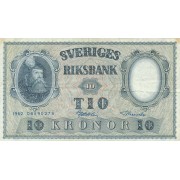 Švedija. 1962 m. 10 kronų. VF
