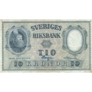 Švedija. 1959 m. 10 kronų. VF-