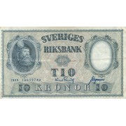 Švedija. 1959 m. 10 kronų. VF