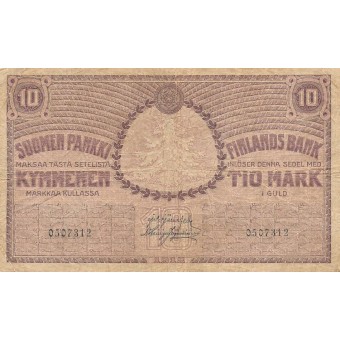 Suomija. 1918 m. 10 markių. F