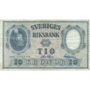 Švedija. 1958 m. 10 kronų. VF-