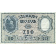 Švedija. 1958 m. 10 kronų. VF