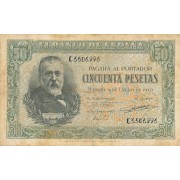 Ispanija. 1940 m. 50 pesetų. VF-