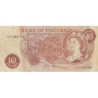 Didžioji Britanija. 1960-1970 m. 10 šilingų. P373c. F