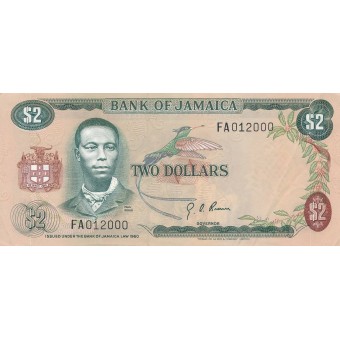 Jamaika. 1973 m. 2 doleriai. P58. XF