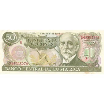 Kosta Rika. 1993 m. 50 kolonų. VF