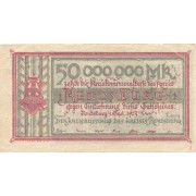 Vokietija / Rendsburgas. 1923 m. 50.000.000 markių. VF