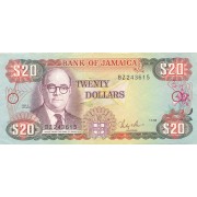 Jamaika. 1986 m. 20 dolerių. VF