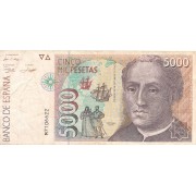 Ispanija. 1992 m. 5.000 pesetų. VF-
