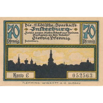 Įsrutis. 1920 m. 70 pfennigų. aUNC