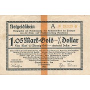 Gumbinė. 1923 m. 1.05 aukso markės. 5 skaičiai. VF-