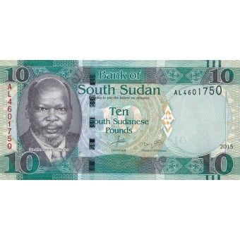 Pietų Sudanas. 2015 m. 10 svarų. P12a. UNC