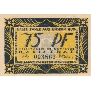 Tilžė. 1921 m. 75 pfennigai. aUNC