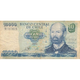 Čilė. 2001 m. 10.000 pesų. F
