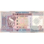 Gvinėja. 2010 m. 5.000 frankų. VF