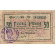 Pilkalnis. 1918 m. 50 pfennigų. F. LABAI RETAS