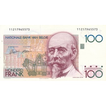 Belgija. 1982-1994 m. 100 frankų. aUNC