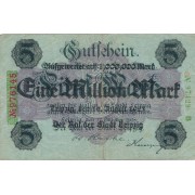 Vokietija / Leipcigas. 1923 m. 1.000.000 markių. VF-