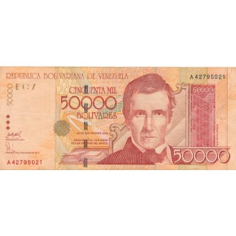 Venesuela. 2005 m. 50.000 bolivarų. VF-