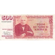 Islandija. 1961 m. 500 kronų. VF-