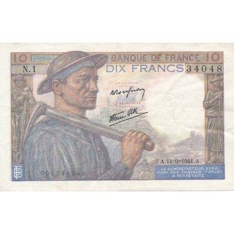 Prancūzija. 1941 m. 10 frankų. VF