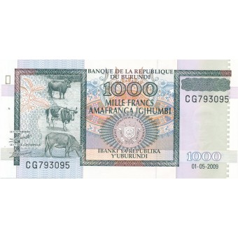 Burundis. 2009 m. 1.000 frankų. P46. UNC